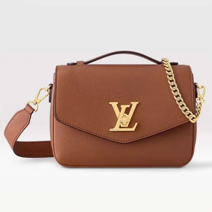 Louis Vuitton Twist bags with the iconic LV - turnlock closureLouis Vuitton LV Women Oxford Cognac Grained Calf Leather Microfiber Lining