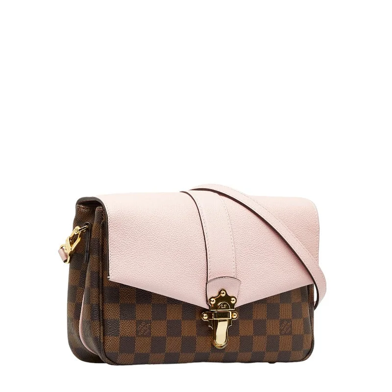 Small - sized Louis Vuitton Pochette Metis bags for a compact carryLouis Vuitton Damier Clapton Shoulder Bag N44244 Magnolia Pink Brown PVC Leather  Louis Vuitton