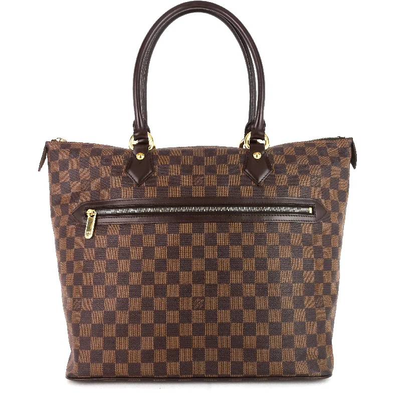 Louis Vuitton tote bags with a printed LV logo on the front for brand visibilitySaleya GM Damier Ebene Canvas Bag