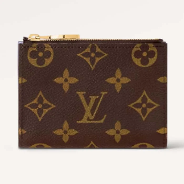 Louis Vuitton handbags with a beaded trim for a touch of glamourLouis Vuitton Unisex LV Lisa Wallet Iris Purple Monogram Coated Canvas Grained Cowhide Leather