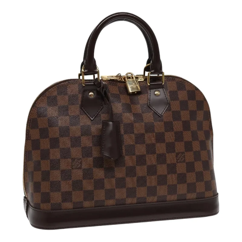 Louis Vuitton Petite Malle bags with a hard - shell structure for uniquenessLOUIS VUITTON Damier Ebene Alma PM Hand Bag N53151 LV Auth 88894SA