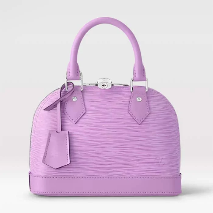 Louis Vuitton Petite Malle bags with a hard - shell structure for uniquenessLouis Vuitton LV Women Alma BB Handbag Lilas Provence Lilac Epi Grained Cowhide Leather