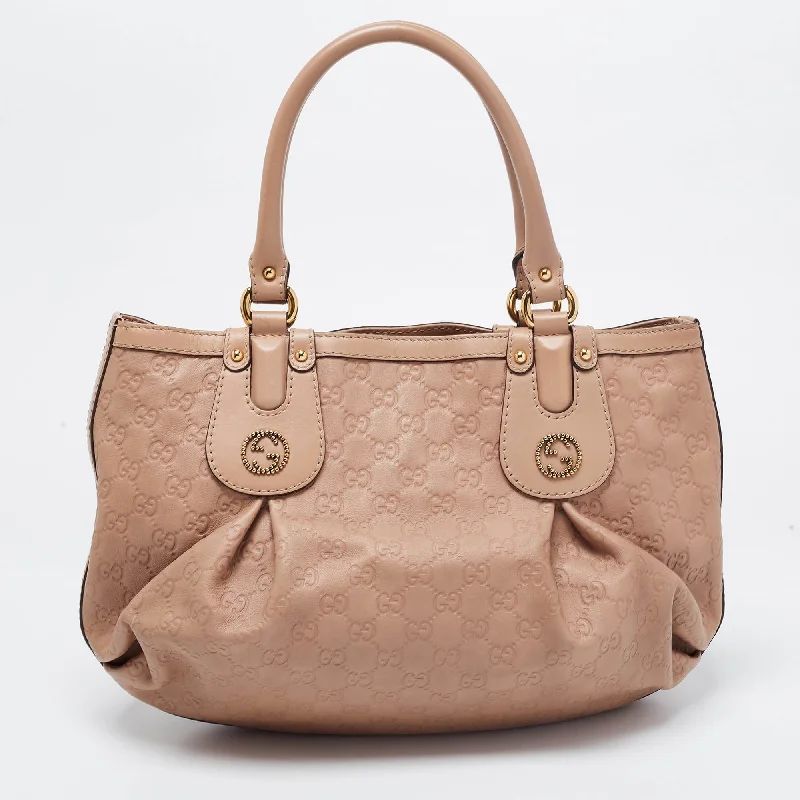 Medium - sized Women Gucci handbags for everyday useGucci Beige Guccissima Leather Scarlett Stud Interlocking G Hobo