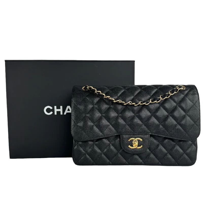 Chanel Limited Edition Handbag for CollectorsChanel Classic Double Flap Jumbo Black Caviar Gold