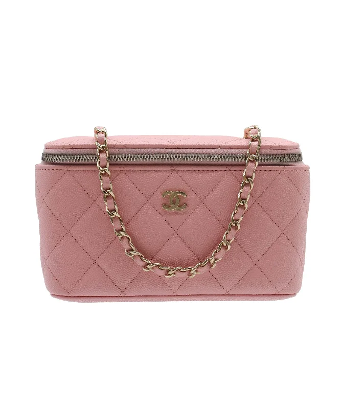 Chanel Handbag with Adjustable Strap for ComfortChanel Rectangle Vanity Pink Caviar LGHW #31 SKC1540