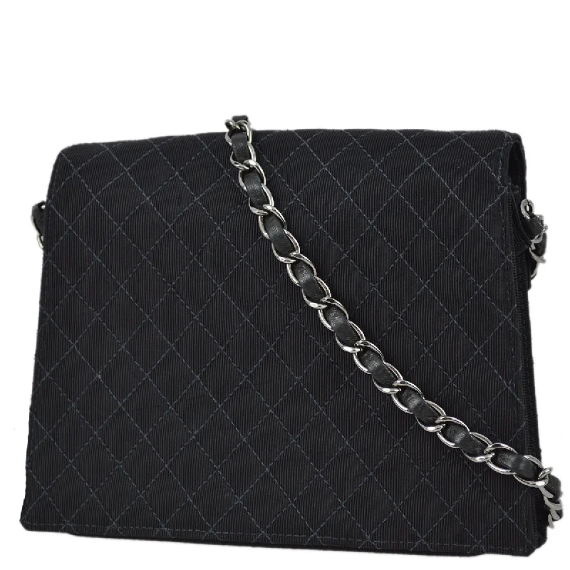 Chanel Chain Strap Handbag for Everyday UseChanel 2004-2005 Black Emblem Chain Shoulder Bag