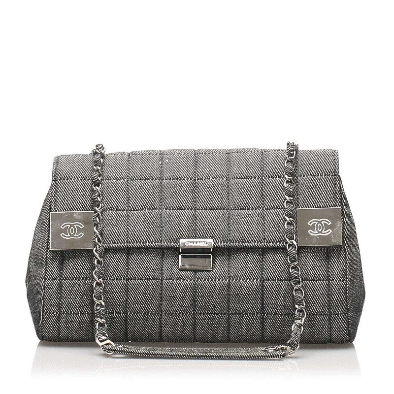 Chanel Medium Tote Bag for Office LadiesChoco Bar Denim Flap Bag Gray