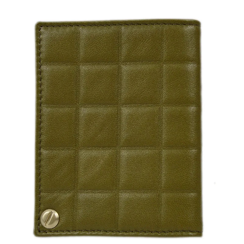 Chanel Luxury Handbag for High - End EventsChanel 2003-2004 Khaki Lambskin Choco Bar Card Case Small Good