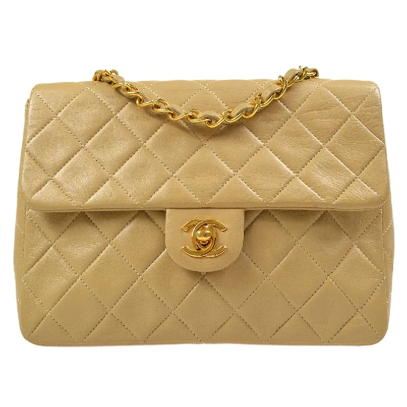 Chanel Colorful Handbag for Spring OutfitsCHANEL 1989-1991 Single Chain Shoulder Bag Beige Lambskin