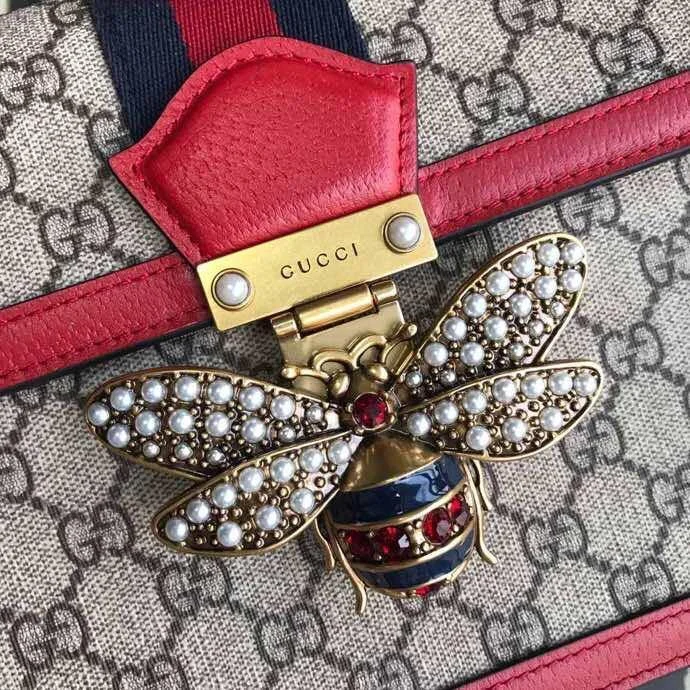 Gucci backpacks for women with a hidden back pocketGUCCI GG Supreme Monogram Queen Margaret Top Handle Bag