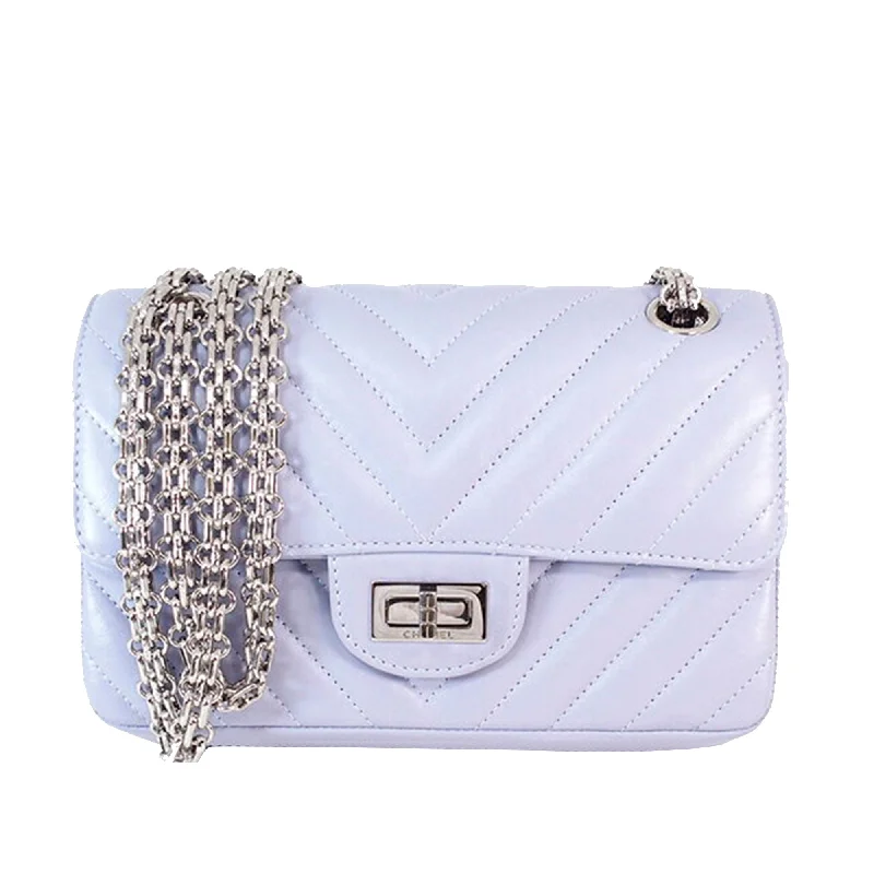 Chanel All - Match Handbag for Versatile StylingChanel 2.55 Reissue Flap Mini Purple Calfskin Silver