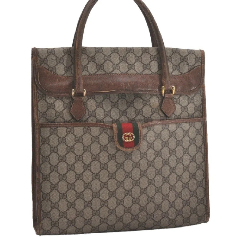 Ladies Gucci Dionysus bags with a star - shaped charmAuthentic GUCCI Vintage Web Sherry Line Tote Hand Bag GG PVC Leather Brown 8465I