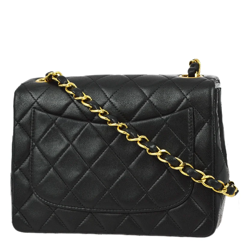 Chanel Quilted Leather Shoulder Bag for FashionistasChanel 1991-1994 Black Lambskin Mini Classic Square Flap Bag 17