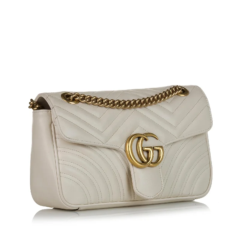 Women Gucci Sylvie bags with a detachable ribbon detailGucci GG Marmont Matelasse Leather Crossbody Bag (33434)