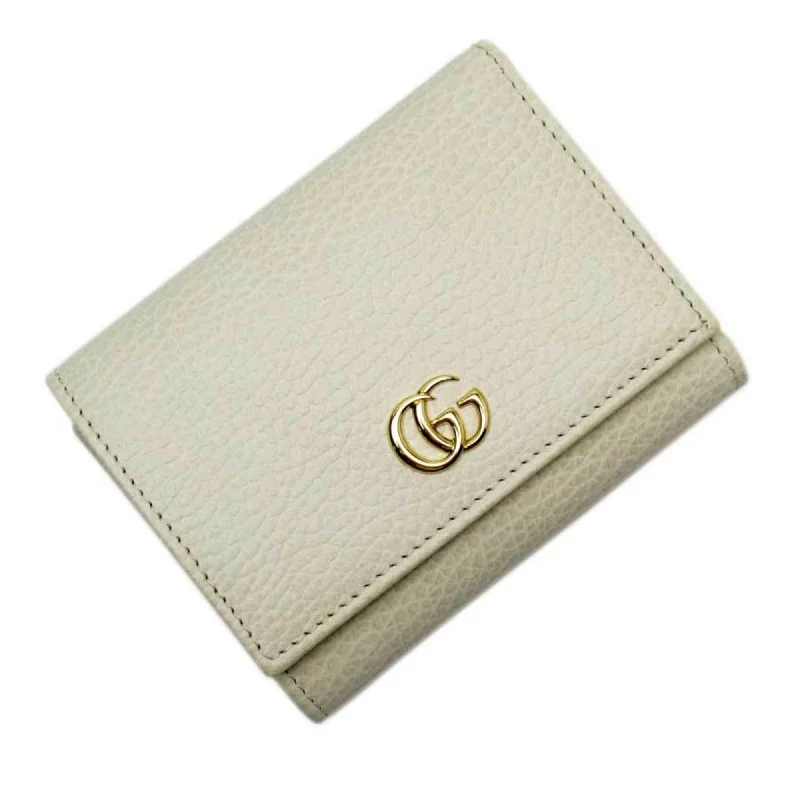 Women Gucci bags with a front - zip pocket for small itemsGucci W Hook Bi-Fold Wallet Double G Gold Leather GUCCI Women