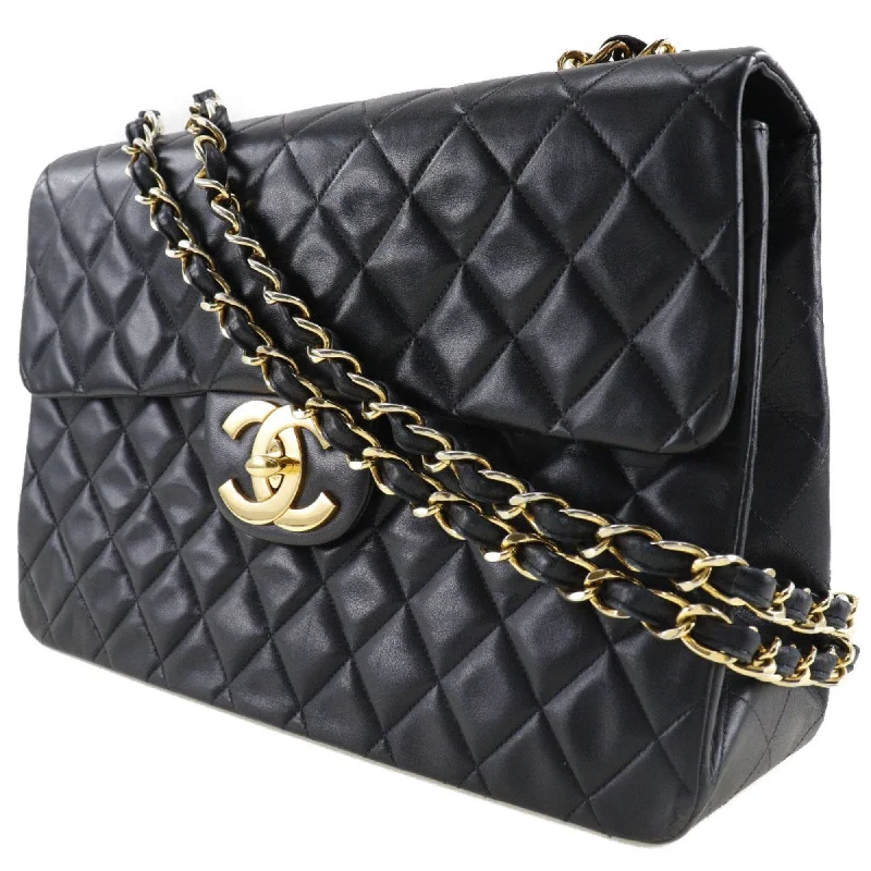 Chanel Limited Edition Handbag for CollectorsCHANEL Big Matrasse 34 Chain Shoulder A01094 Lambskin Black/Gold Hardware Women's Bag