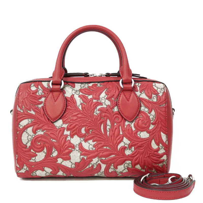 Gucci handbags for women with a patent - leather finishGucci Shoulder Bag GG Supreme Handbag Arabesque Mini Boston Ladies