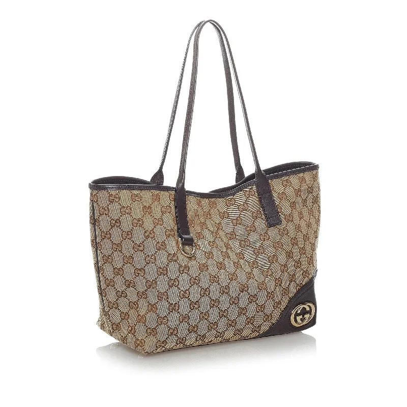 Women Gucci Sylvie bags featuring the signature web stripeGucci GG Canvas New Britt Tote Bag (30429)