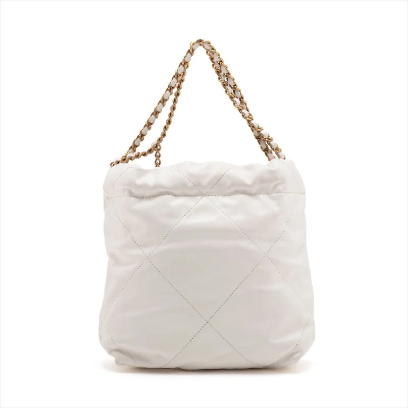 Chanel Small Crossbody Bag for TravelChanel 22 Mini Leather Chain Shoulder Bag White G  AS3980