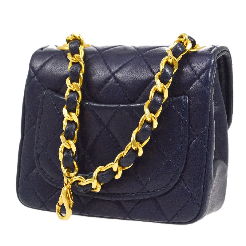 Chanel Small Crossbody Bag for TravelCHANEL 1990s Navy Lambskin Belt Bag Micro 22571