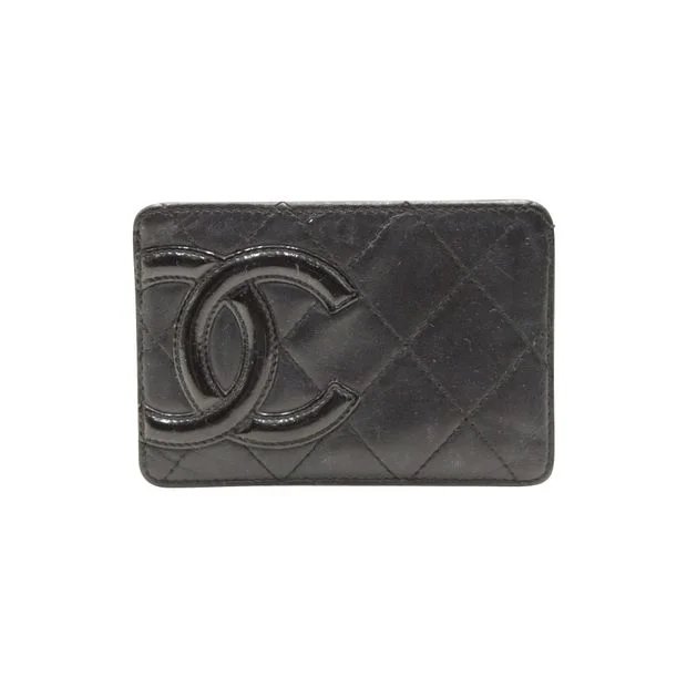 Chanel All - Match Handbag for Versatile StylingCHANEL Black Cambon Card Holder 2008-2009