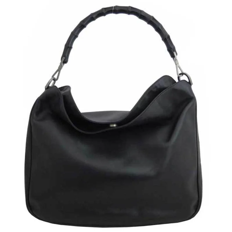 Medium - sized Women Gucci handbags for everyday useGucci Shoulder Bag Bamboo Black Leather Ladies