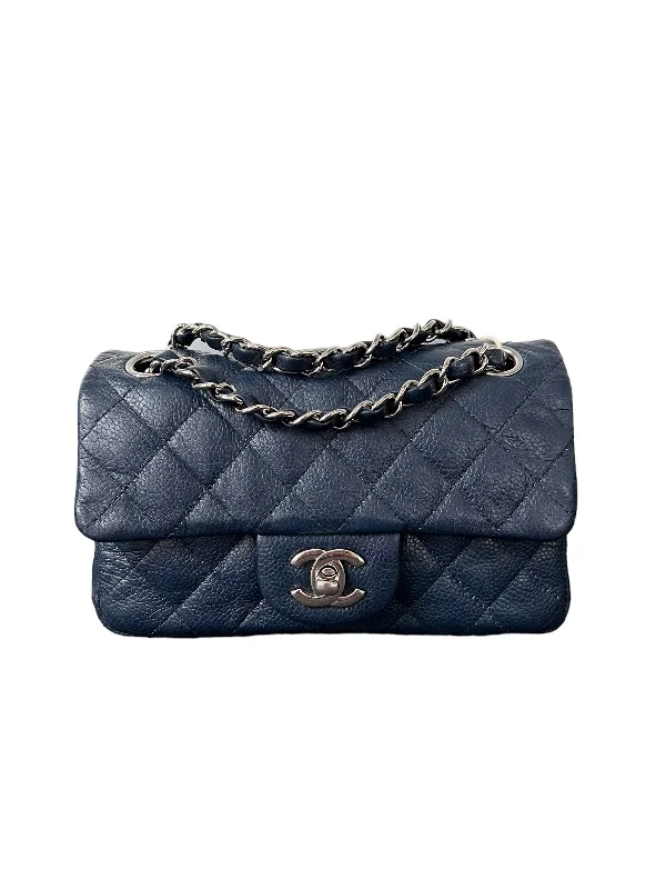 Chanel Designer Handbag with Unique DesignChanel Mini Rectangle Navy Blue Caviar PHW SYCY207