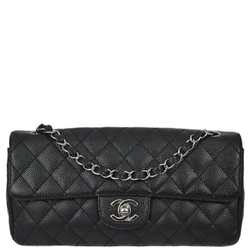 Chanel Classic Flap Bag for Evening PartyChanel 2005-2006 Black Caviar Skin East West Flap Bag SHW