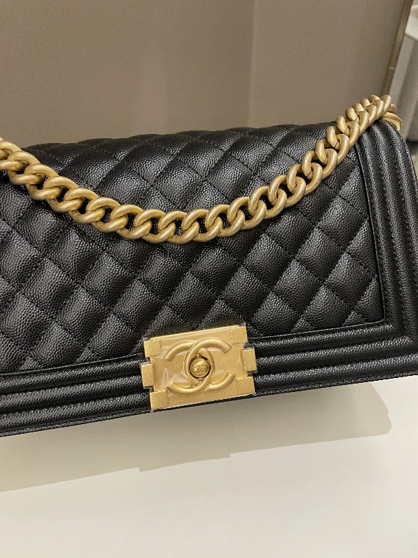 Chanel Vintage Inspired Handbag for Retro LoversChanel Quilted Boy Old Medium Black Caviar