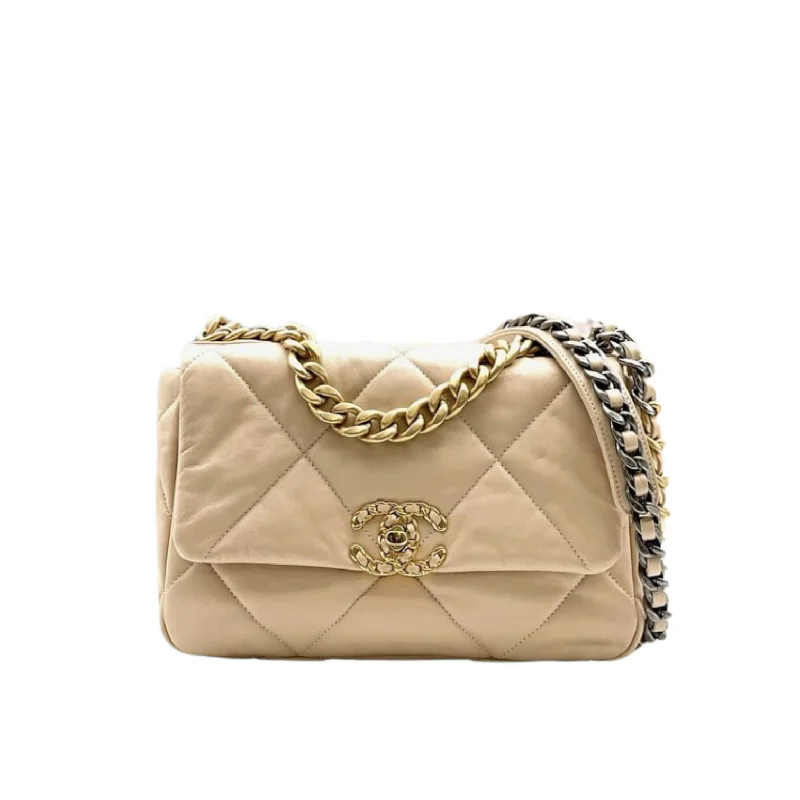 Chanel New Arrival Handbag with Gold Hardware19 Lambskin Beige Small Mixed Hardware