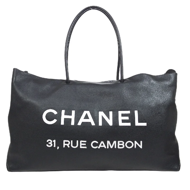 Chanel All - Match Handbag for Versatile StylingCHANEL 2008-2009 Essential Tote Black Calfskin