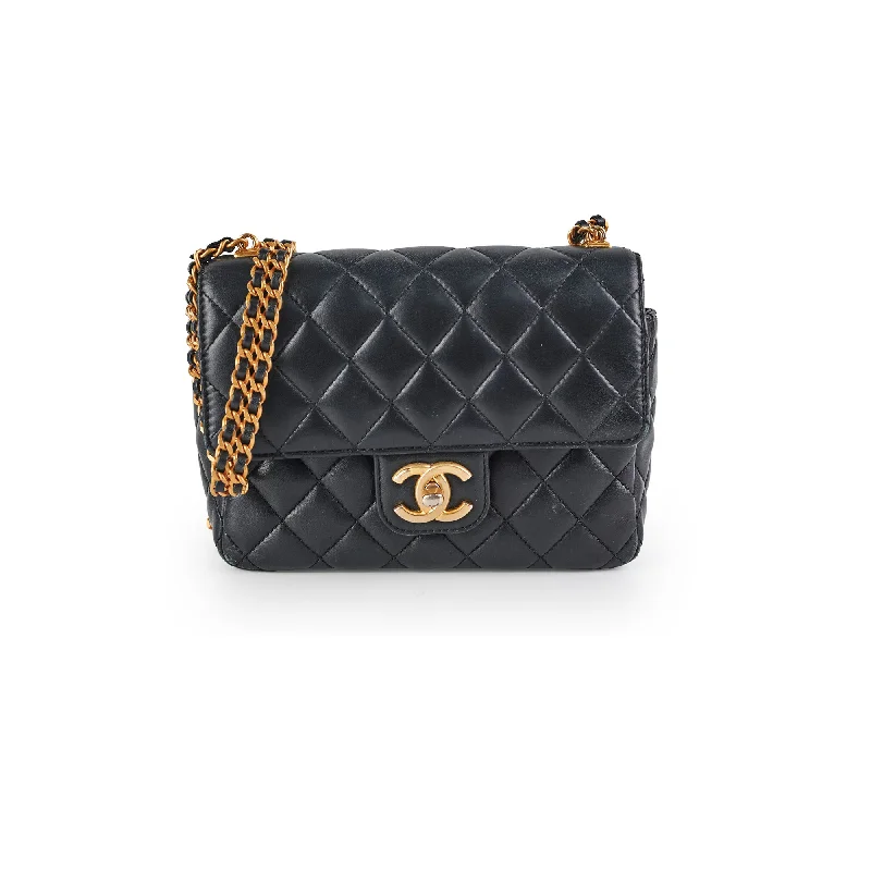 Chanel Quilted Leather Shoulder Bag for FashionistasChanel Seasonal Square Flap Lambskin Black