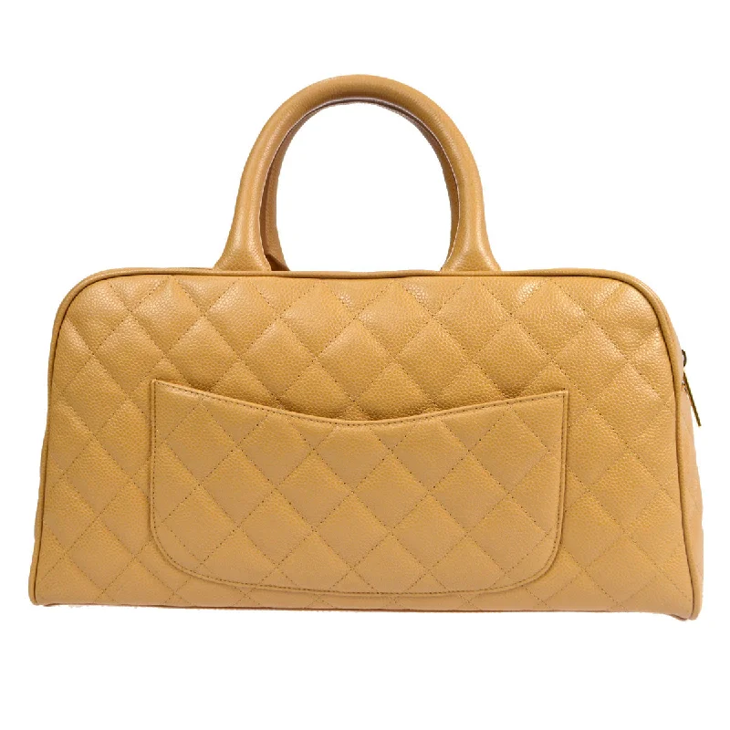 Chanel Vintage Inspired Handbag for Retro LoversChanel 2004-2005 Bowling Bag 37 Beige Caviar