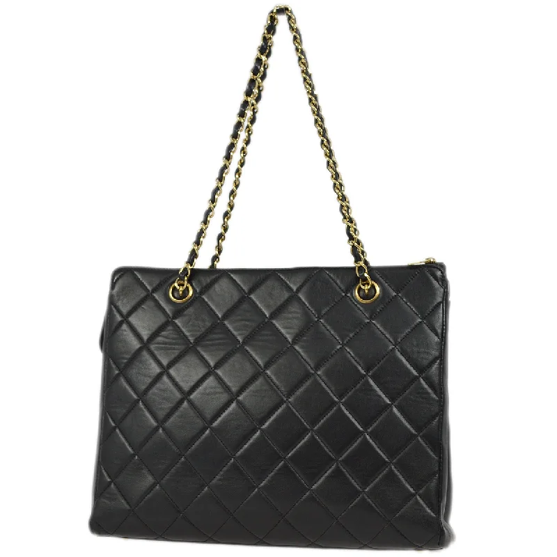 Chanel Small Crossbody Bag for TravelChanel Black Lambskin Chain Shoulder Tote Bag