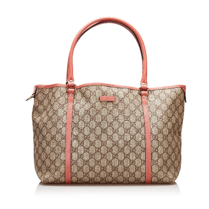 Women Gucci tote bags in GG Supreme canvas for a branded feelGucci GG Supreme Joy Tote