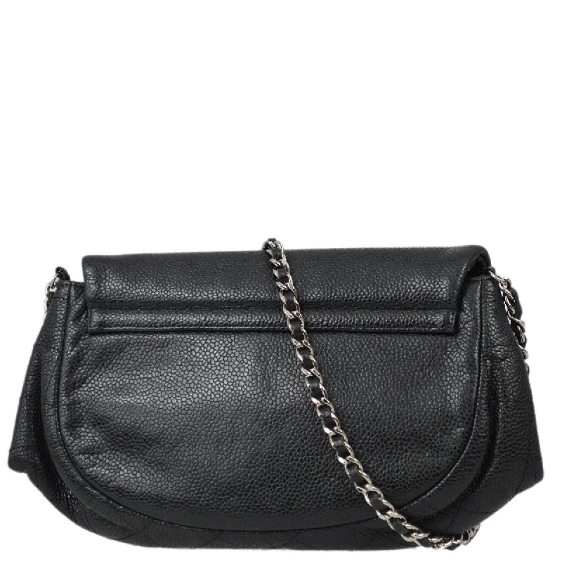 Chanel All - Match Handbag for Versatile StylingChanel 2009-2010 Black Caviar WOC Chain Shoulder Wallet Bag