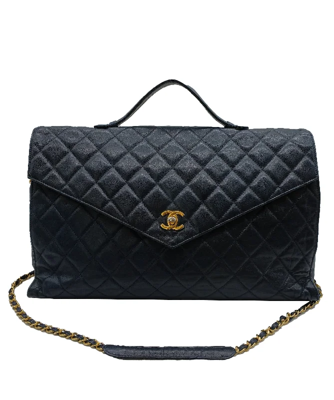 Chanel Medium Tote Bag for Office LadiesChanel Navy Lambskin Envelope Flap Navy Lambskin ASC5262