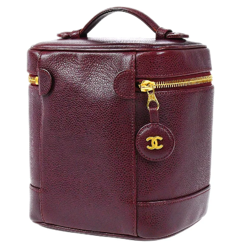 Chanel Handbag with Adjustable Strap for ComfortChanel 1994-1996 Timeless Vanity Handbag Bordeaux Caviar