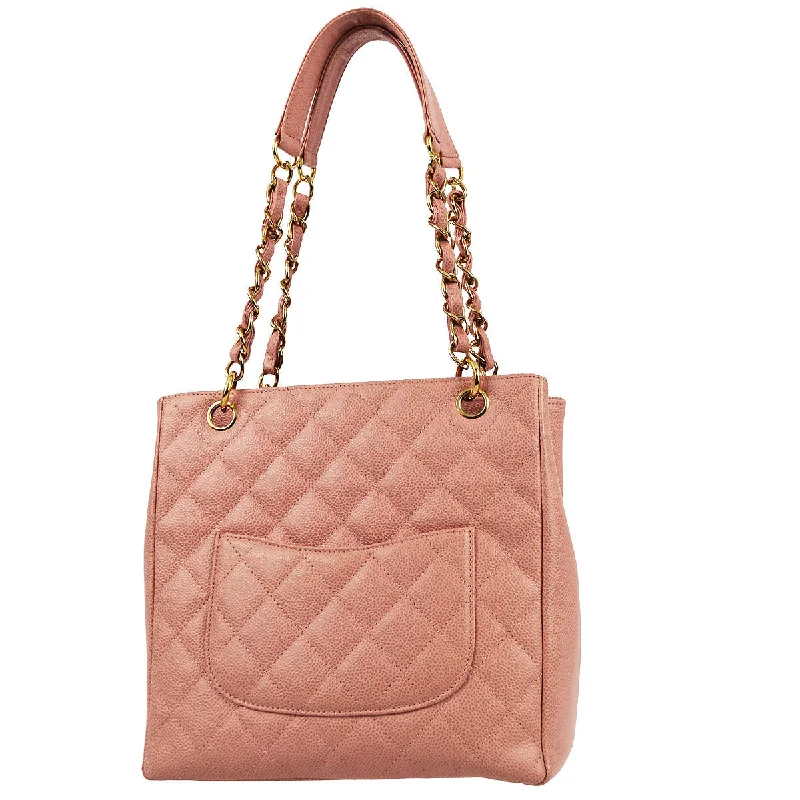 Chanel All - Match Handbag for Versatile StylingChanel 2003-2004 Pink Caviar Skin Petite Shopping Tote PST Handbag