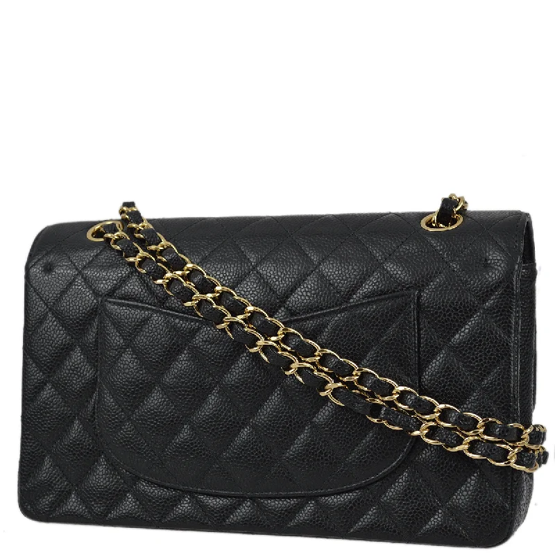 Chanel Lightweight Handbag for Daily ErrandsChanel 2003-2004 Black Caviar Medium Classic Double Flap Bag