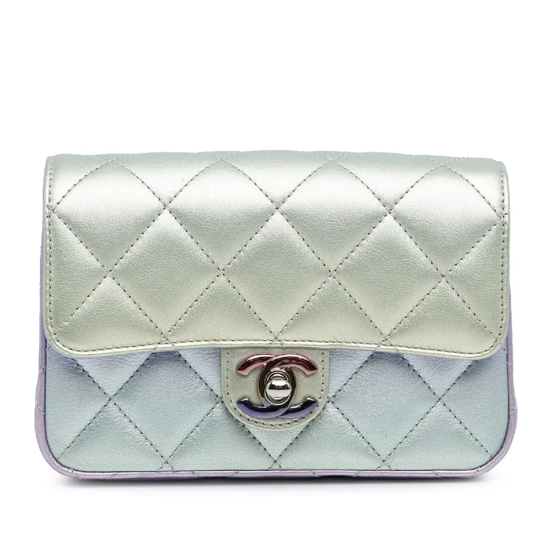 Chanel Quilted Leather Shoulder Bag for FashionistasChanel Iridescent Lambskin Wristlet Clutch Bag