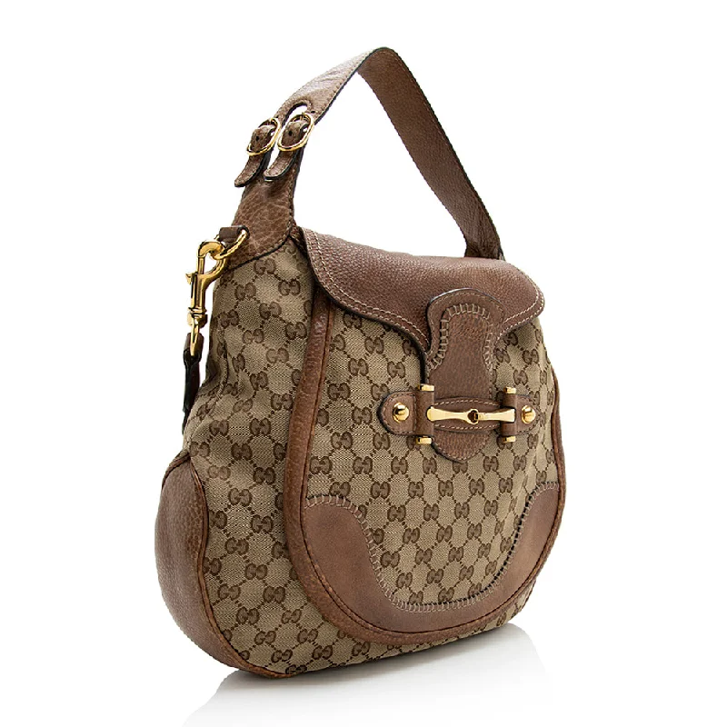 Gucci Marmont bags for women with a snakeskin - effect panelGucci GG Canvas New Pelham Large Hobo (21704)