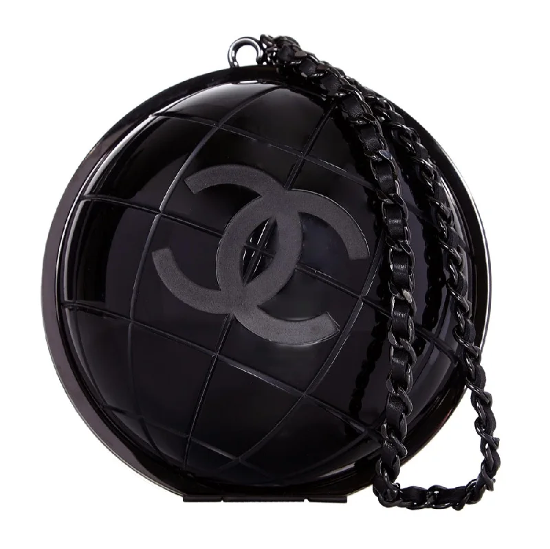 Chanel New Arrival Handbag with Gold HardwareCHANEL Black Globe Minaudiere Clutch