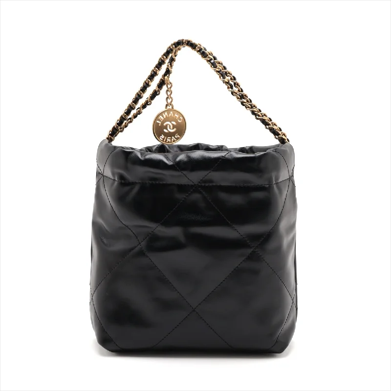 Chanel Chain Strap Handbag for Everyday UseChanel 22 Mini Leather Chain Shoulder Bag Black G  AS3980