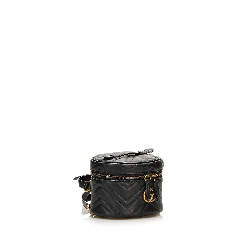 Ladies Gucci handbags with a detachable coin purse insideGucci GG Marmont Round Backpack (35423)