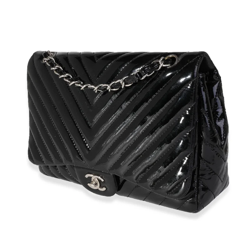 Chanel Medium Tote Bag for Office LadiesChanel Black Chevron Quilted Patent Leather Jumbo Classic Single Flap Bag