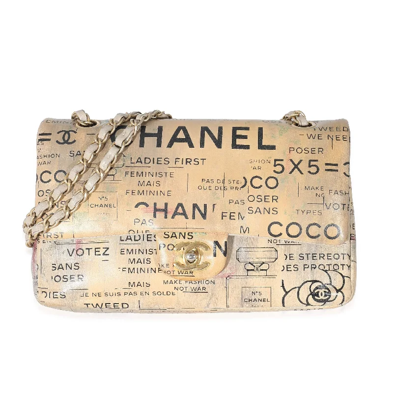 Chanel Colorful Handbag for Spring OutfitsChanel Limited Edition Graffiti Newspaper Print Medium Double Flap Bag