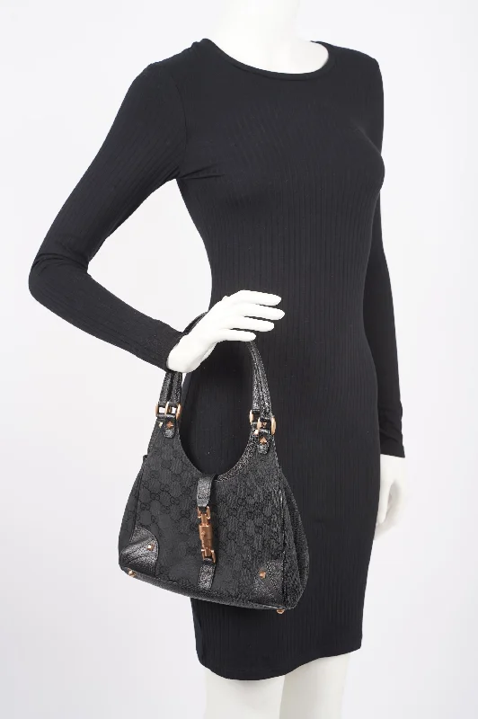 Ladies Gucci shoulder bags with a single - handle designGucci Womens Vintage Jackie Black