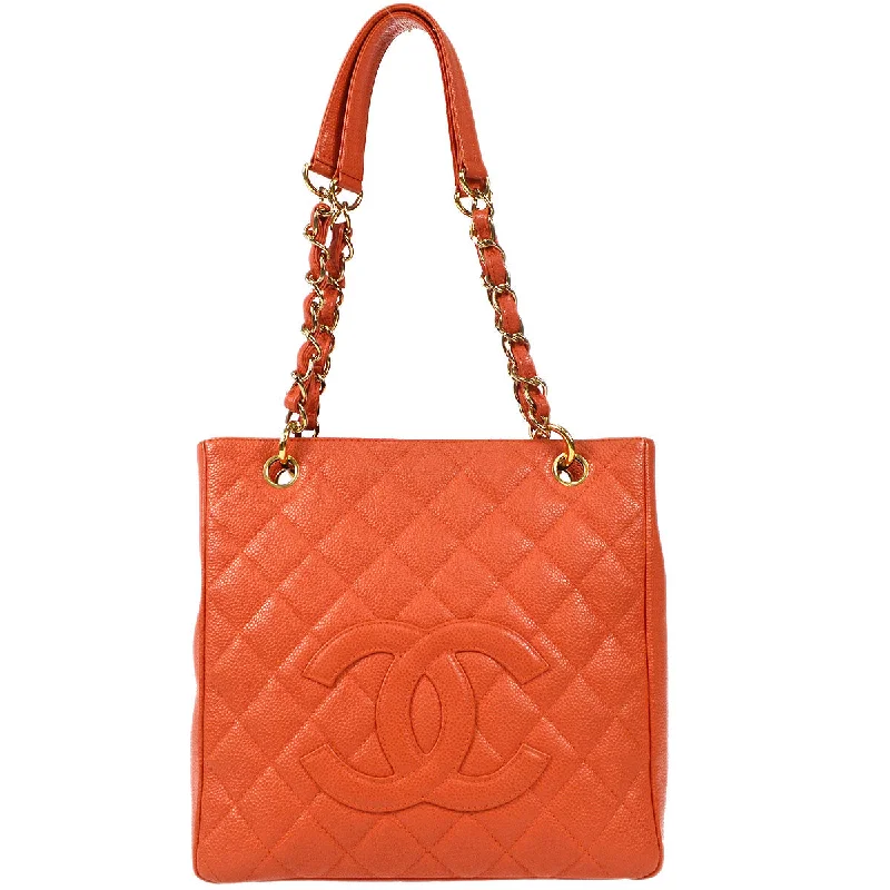 Chanel Colorful Handbag for Spring OutfitsCHANEL 2003-2004 Petite Shopping Tote PST Pink Orange Caviar