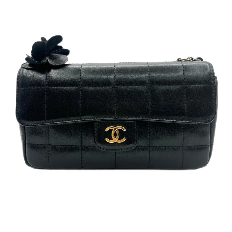 Chanel Classic Flap Bag for Evening PartyChanel Vintage Mini Camellia Chocolate Bar Black Lambskin SKCP1356